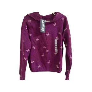 OshKosh B'gosh Plum Hoodie with Floral Pattern